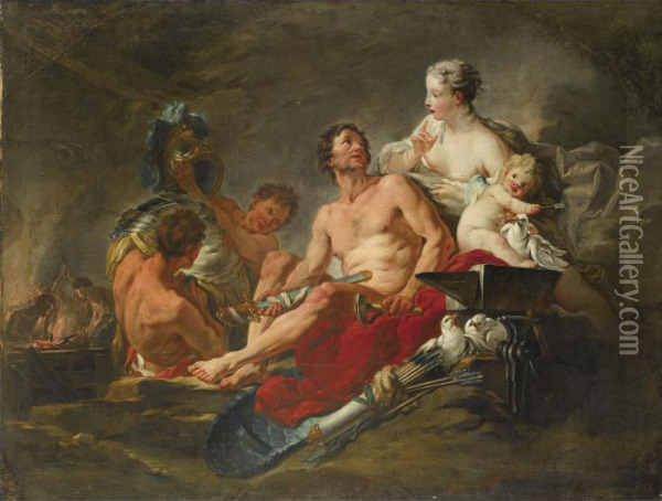 Venus In The Forge Of Vulcan Oil Painting - Francois Boucher