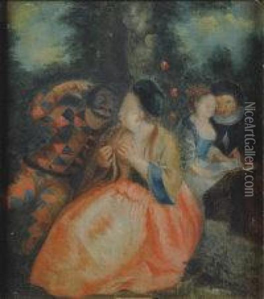 Figures Oil Painting - Watteau, Jean Antoine