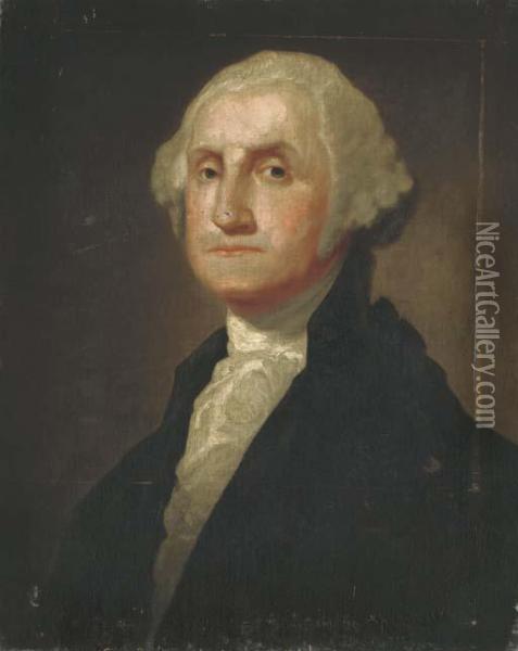 Portrait Of A George Washington Oil Painting - Gilbert Stuart