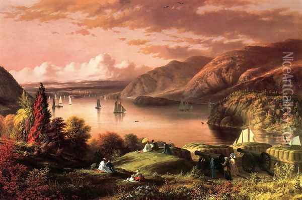 A View of the Hudson from West Point Oil Painting - Robert Walter Weir