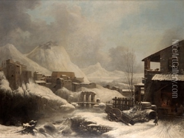 Paisaje Nevado Oil Painting - Caesar van Loo