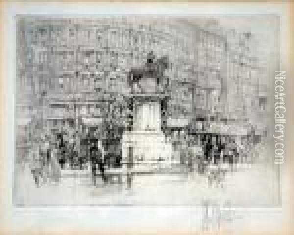 The Strand And Charing Cross Oil Painting - William Walcot