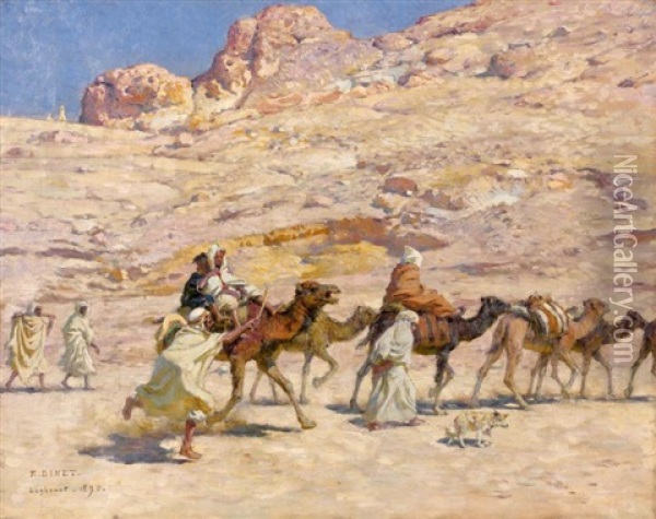 Caravane A Laghouat Oil Painting - Alphonse Etienne Dinet