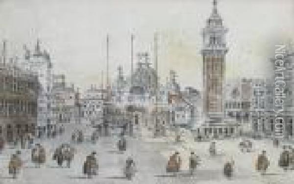 Piazza San Marco Oil Painting - Giacomo Guardi