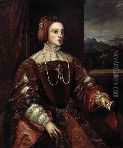 Portrait of Isabella of Portugal Oil Painting - Tiziano Vecellio (Titian)