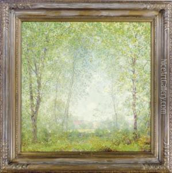 Verdant Country Landscape Oil Painting - Lawrence Mazzanovich