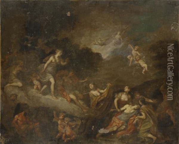 La Mort D'adonis Oil Painting - Charles de La Fosse