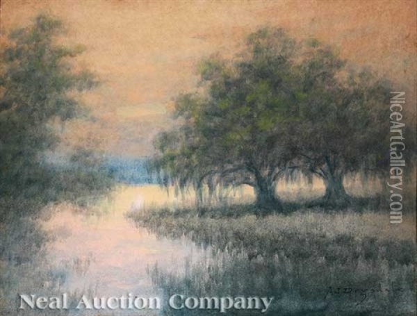 Louisiana Oak, Dawn Oil Painting - Alexander John Drysdale