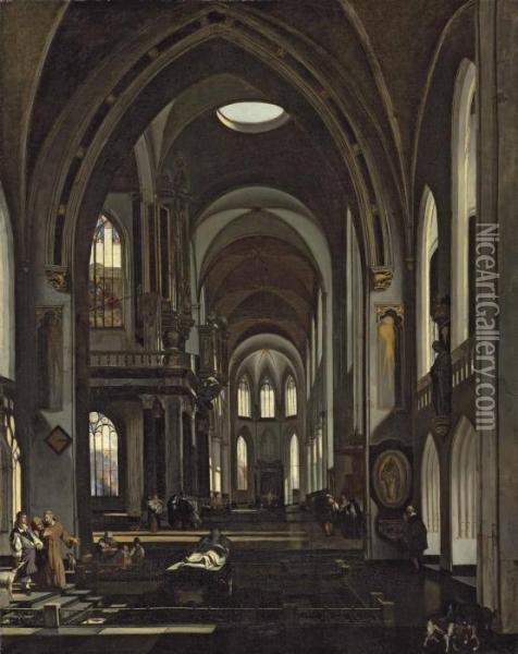 The Interior Of A Catholic Church Oil Painting - Emanuel de Witte