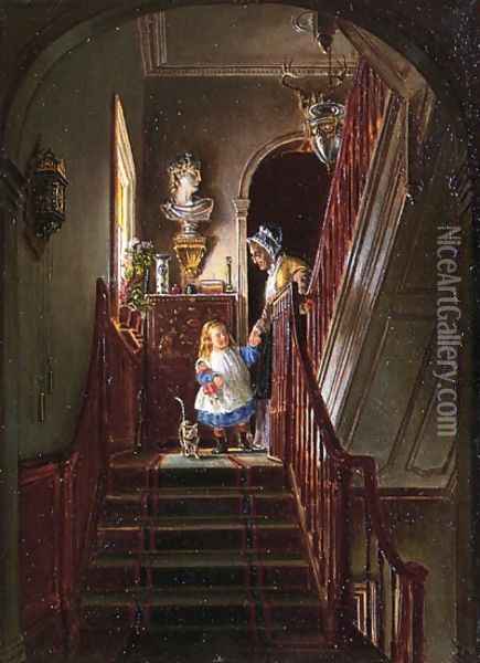 Descending the Stairs Oil Painting - Edward Lamson Henry