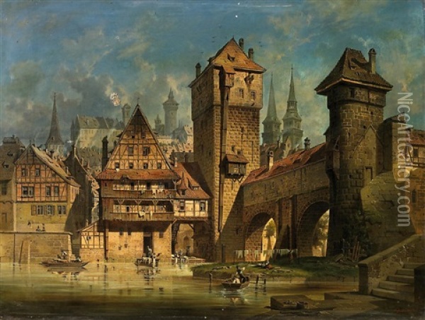 Nurnberg Oil Painting - Gustav Adolphe Hahn
