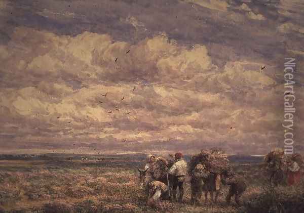 Broom Gatherers Oil Painting - David Cox