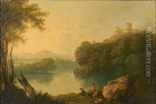 River View ('on The Arno') Oil Painting - Richard Wilson