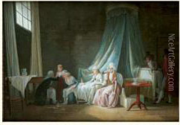 Madame Royale Soignee Par Le Chirurgien Brunier, Le 24 Janvier 1793 Oil Painting - Jean-Baptiste Mallet