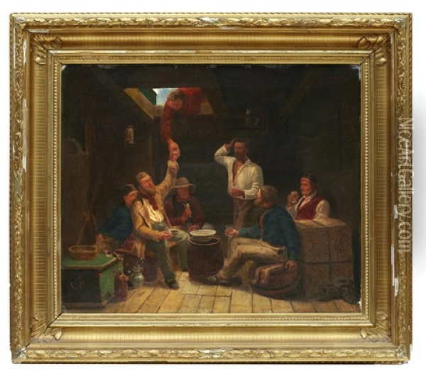Sallskap I Durken Oil Painting - Bengt Nordenberg