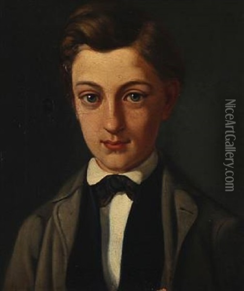 Portrait Of The Later Composer Emil Hartmann (1836-1898) Oil Painting - Constantin (Carl Christian Constantin) Hansen