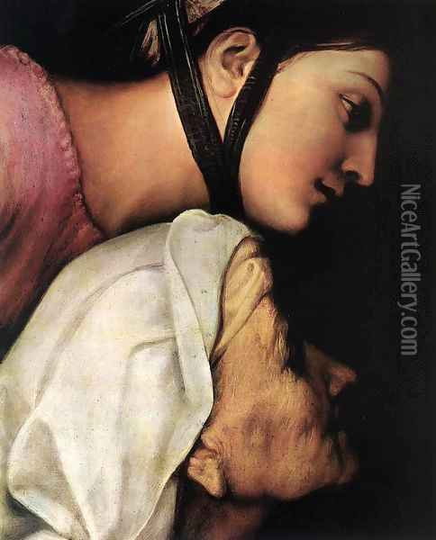 Madonna dell'Impannata (detail) Oil Painting - Raffaelo Sanzio