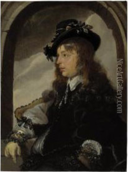 Portrait Of Gentleman Oil Painting - Karel Slabbaert