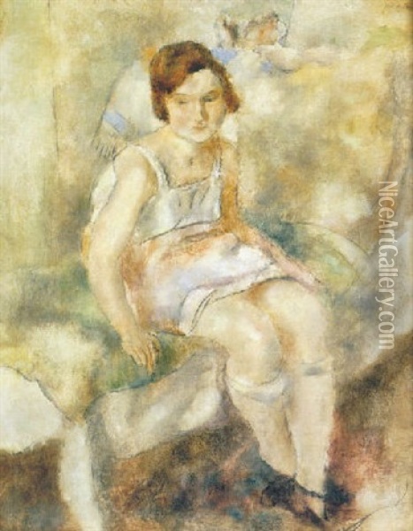 La Jeune Fille Marcelle Oil Painting - Jules Pascin