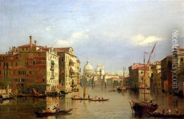 The Grand Canal, Venice (pair) Oil Painting - Edward Pritchett