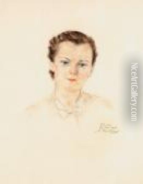 Portrait De Femme Oil Painting - Aleksandr Rubcov