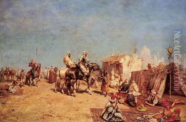An Arab Encampment Oil Painting - Alberto Pasini