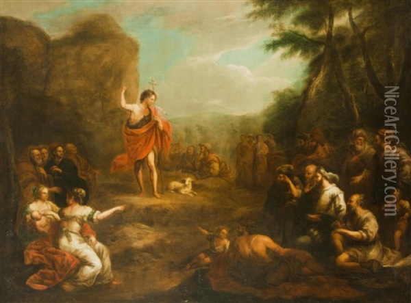 Die Predigt Des Johannes Des Taufers Oil Painting - Stefano Magnasco