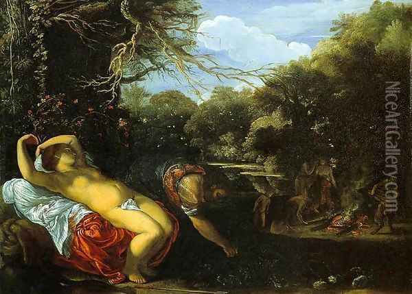 Apollo and Coronis Oil Painting - Adam Elsheimer