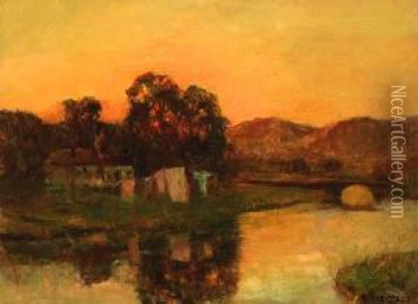 The Setting Sun, Antrim Oil Painting - Julius Olsson