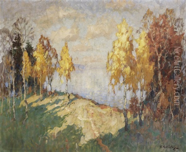 Herbst Oil Painting - Konstantin Ivanovich Gorbatov