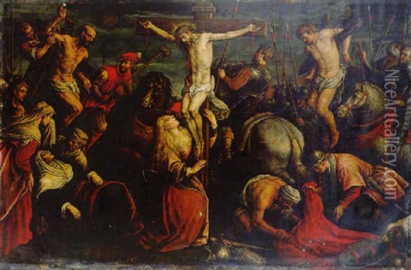 La Crucifixion Oil Painting - Leandro da Ponte Bassano