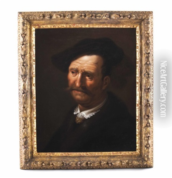 Portrat Eines Herrn Mit Kappe Oil Painting -  Rembrandt van Rijn