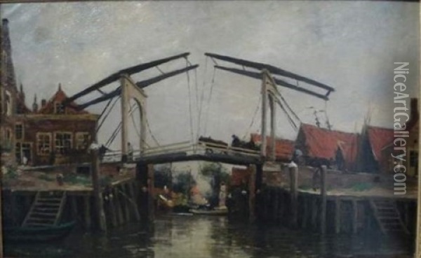Pont Levis Oil Painting - Victor Olivier Gilsoul