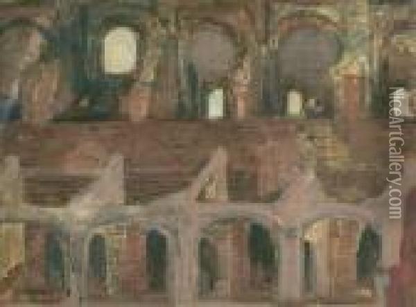 Colosseum Oil Painting - Feliks Jablczynski