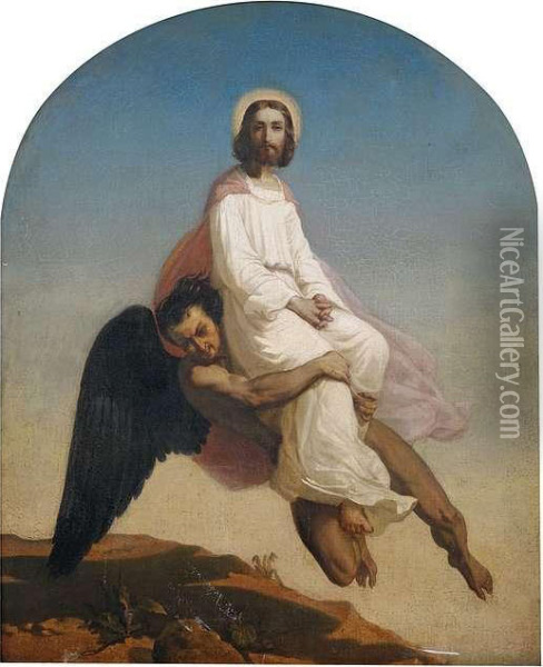 Temptation Of Christ. Oil Painting - Anselm Feuerbach
