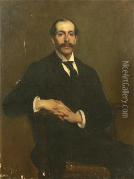 Portrait Of A Gentleman Oil Painting - Solomon Joseph Solomon