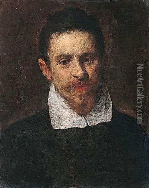 Portrait Of A Bearded Man, Head And Shoulders Oil Painting - Palma Vecchio (Jacopo Negretti)