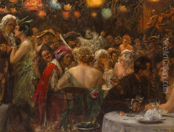 The Costume Ball Oil Painting - Max Friedrich Rabes
