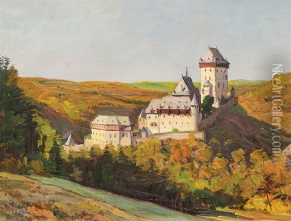 Karlstejn Oil Painting - Josef Stolovsky