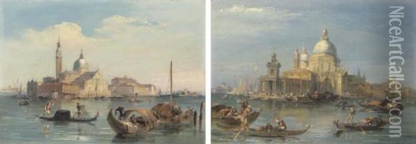 San Giorgio Maggiore; And Santa Maria Della Salute Oil Painting - Edward Pritchett