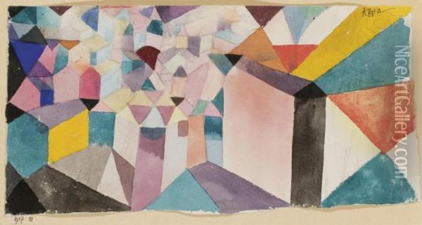 Einblick In Eine Stadt Oil Painting - Paul Klee