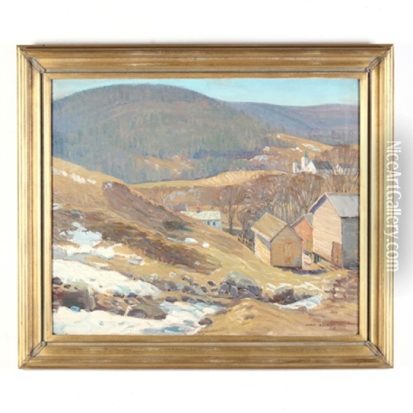 Melting Snow Oil Painting - Ernest Beaumont