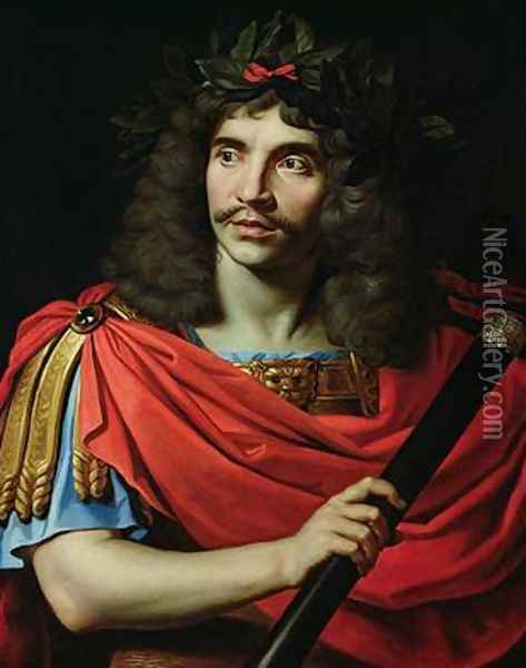 Moliere in the Role of Caesar in The Death of Pompey Oil Painting - Nicolas Mignard