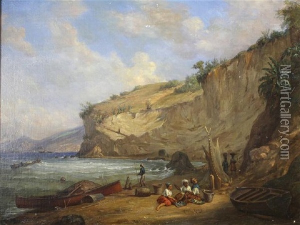 Les Pecheurs De Coquillages Aux Caraibes Oil Painting - Edwin Long