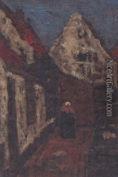 Alte Frau In Dorfgasse Oil Painting - Suze Bisschop-Robertson