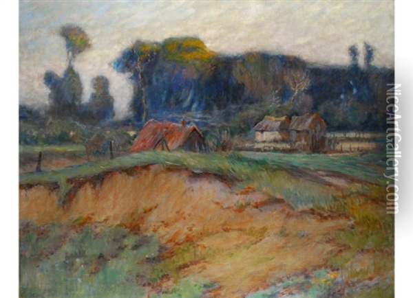Landschaft Mit Strohgedeckten Hutten Oil Painting - Eugene Stibbe