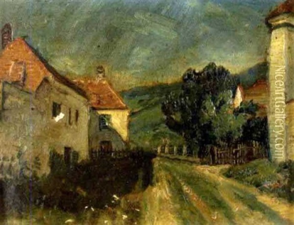 Dorfstrasse Oil Painting - Hanns Diehl-Wallendorf