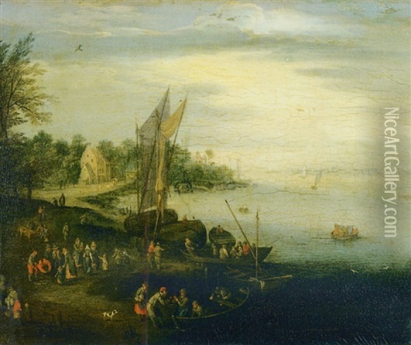 Scene Portuaire Oil Painting - Jan Brueghel the Elder