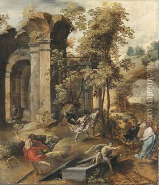 The Miracle At The Grave Of Elisha Oil Painting - Jan Nagel
