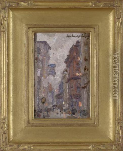 Evening City Street Scene Oil Painting - Colin Campbell Cooper